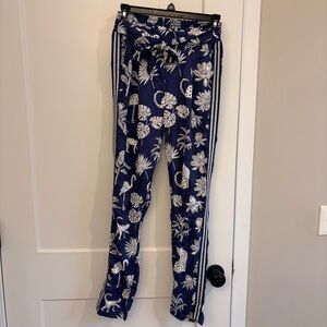 Mini Biden tropical print pants with side stripes